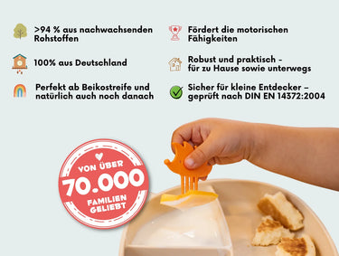 Pieksi Snack-Piekser – mehr als 94 % nachwachsende Rohstoffe, made in Germany und DIN-geprüft
