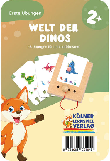 Erste Übungen - Welt der Dinos – Lochkasten-Kartensatz vom Kölner Lernspielverlag, Produktansicht