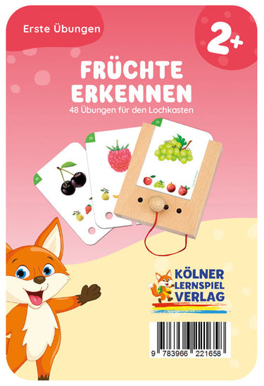 Erste Übungen - Früchte erkennen – Lochkasten-Kartensatz vom Kölner Lernspielverlag, Produktansicht
