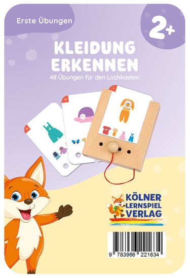 Erste Übungen - Kleidungen erkennen – Lochkasten-Kartensatz vom Kölner Lernspielverlag, Produktansicht