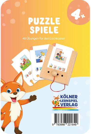 Puzzle Spiele 4+ – Lochkasten-Kartensatz vom Kölner Lernspielverlag, Produktansicht