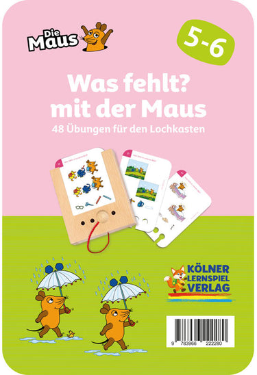 Was fehlt mit der Maus 5-6 – Lochkasten-Kartensatz vom Kölner Lernspielverlag, Produktansicht