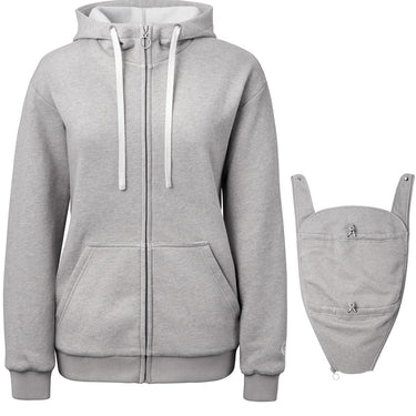mamalila London Sweat-Tragejacke Graumeliert mit Einsatz