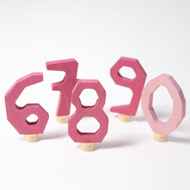 GRIMM'S Rosa Zahlensteckerset 6-9 und 0