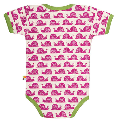 loud+proud Body kurzarm Motiv Schnecken fuchsia