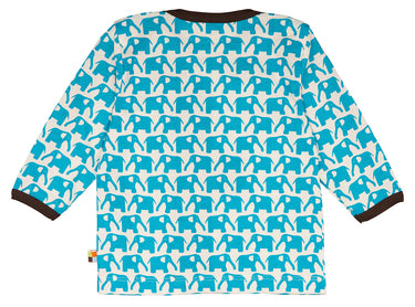 loud+proud Shirt langarm Motiv Elefant Aqua