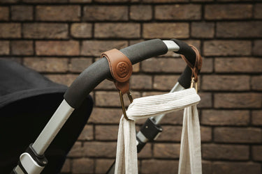 Cloby Kinderwagen Haken Hooks Leder braun