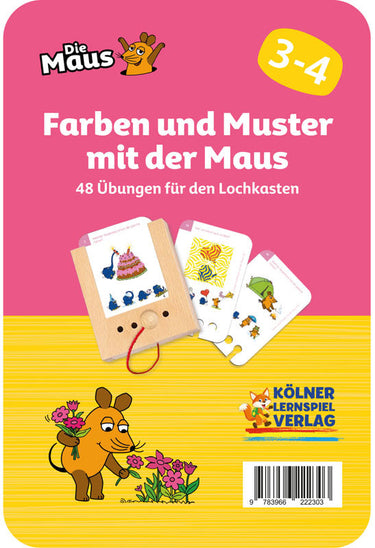 Farben und Muster mit der Maus 3-4 – Lochkasten-Kartensatz vom Kölner Lernspielverlag, Produktansicht