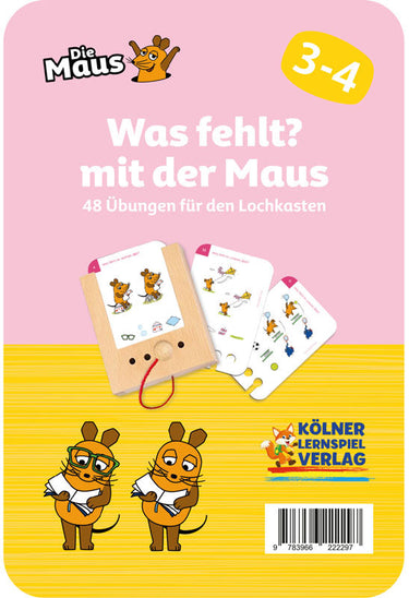 Was fehlt mit der Maus 3-4 – Lochkasten-Kartensatz vom Kölner Lernspielverlag, Produktansicht