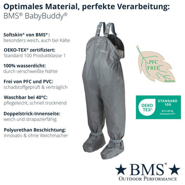 BMS BabyBuddy Matschhose für Krabbelkinder in coolgrey