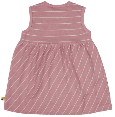 loud+proud Sommerkleid Streifen mit Leinen Aster altrosa