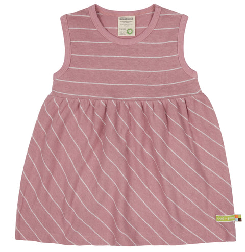 loud+proud Sommerkleid Streifen mit Leinen Aster altrosa