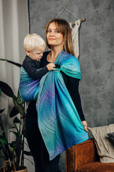 LennyLamb RingSling Jacquard Webung Peacock’s tail fantasy Jaquardwebung, 100% Baumwolle Standard 1