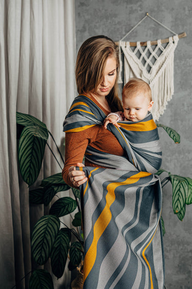 LennyLamb Tragetuch Smoky Honey Kreuzköperbindung, 100% Baumwolle Größe 6 (M) 4,60m