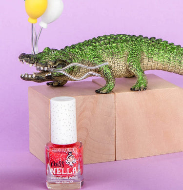 Miss Nella Croco Dazzle Kindernagellack Rot mit Glitzer MN48