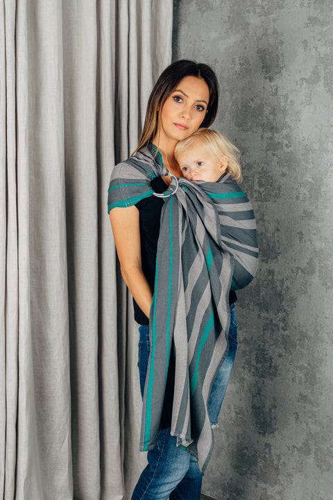 LennyLamb RingSling SMOKY MINT Standard, 100% Baumwolle Standard 1,8m