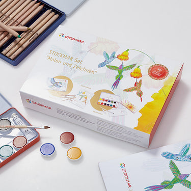 STOCKMAR Set Malen und Zeichnen  Buntstifte - Dreieckig  + Deckfarbkasten