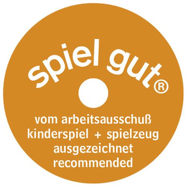 goki Murmelspiel mit Holzteller und 31 Murmeln