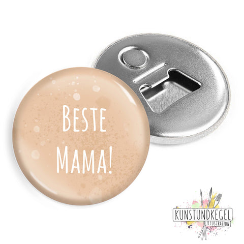 kunstundkegel Flaschenöffner Magnet Beste Mama gelb