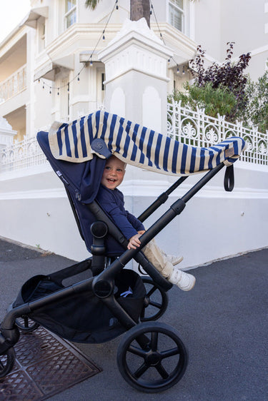 Cloby UV-Decke UV50 Navy/Sandy Stripe blaugestreift