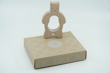 Wooden Story Beißring lachender Bär „Teethers Smily Bear“ Holz natur