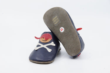 Anna und Paul Krabbelschuhe Pirat marine Ledersohlen