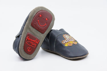 Anna und Paul Krabbelschuhe Bagger anthrazit Gummisohlen