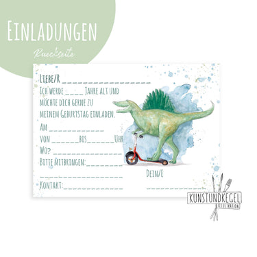 kunstundkegel DINO Einladungskarten