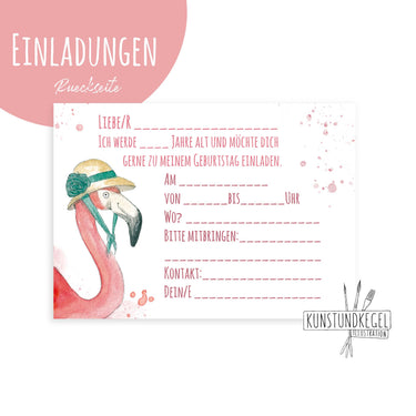 kunstundkegel FLAMINGO Einladungskarten