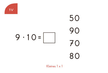 Kleines 1x1 – Lochkasten-Kartensatz vom Kölner Lernspielverlag, Beispielaufgabe 1