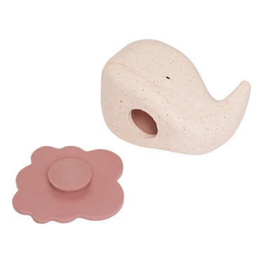 HEVEA Badespielzeug Wal, Naturkautschuk, upcycled, Champagne Pink