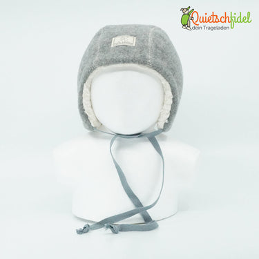 Pickapooh Jan, Wintermütze Wollfleece Gray mit Plüsch