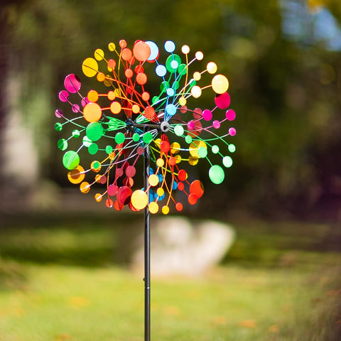 Invento Kinetik Art mehrfarbiges Kaleidoskop Duett Metall Windspiel Standwindspiel