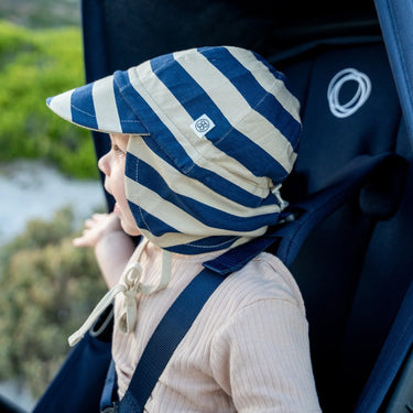 Cloby UV Sonnenhut Sun Hat wendbar Navy Stripe/Sandy Beach
