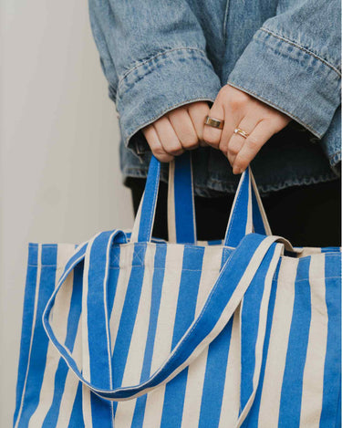 OMOM Stofftasche Original Bio-Canvas blau-weiß gestreift