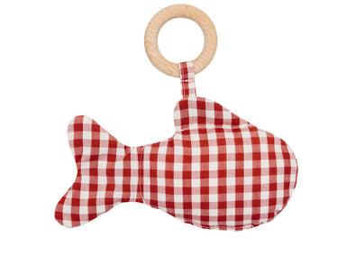 Efie Rassel Greifling Fisch mit Holzring grün