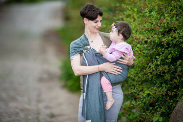 Storchenwiege RingSling Leo grau