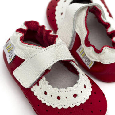 Liliputi® Krabbelschuhe Soft Baby Shoes Sandals Red Rose