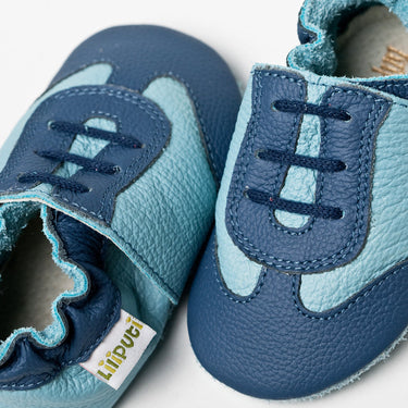 Liliputi® Krabbelschuhe Soft Baby Shoes Sport Blue