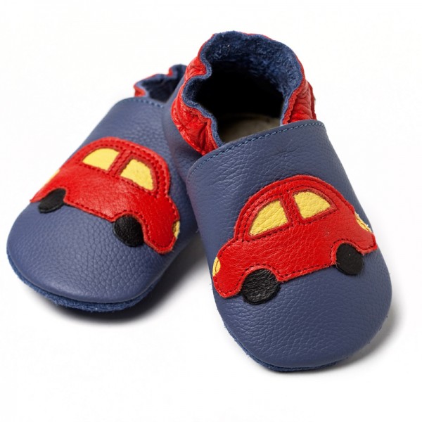 Liliputi® Krabbelschuhe Soft Baby Shoes Blue Cars V8