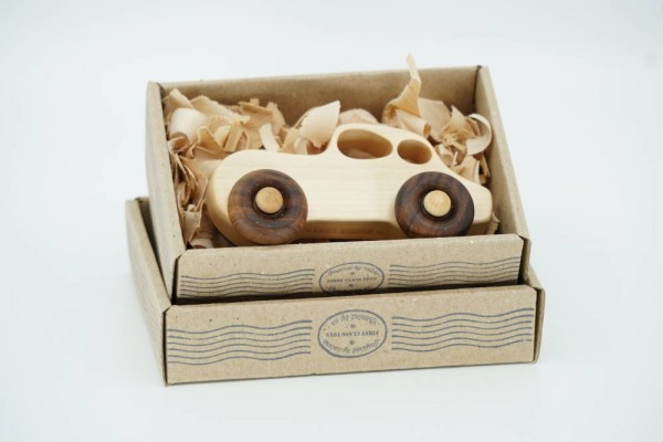 Wooden Story Auto zum Greifen, „Retro Car“ Holz natur