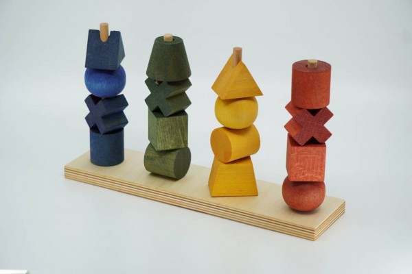 Wooden Story Steckspiel „Rainbow Stacking Toy XL“ Holz bunt, regenbogenfarben