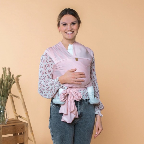 HÄNSCHENKLEIN Baby Wrap elastisches Tragetuch Blush